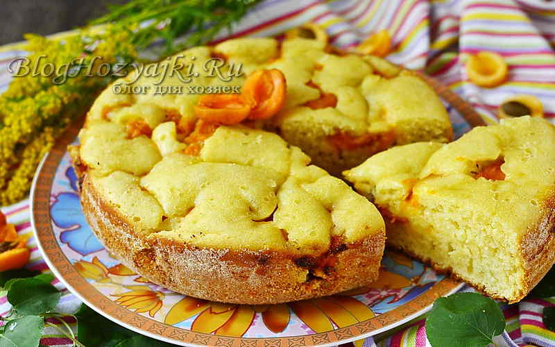 Пирог с абрикосами на кефире: рецепт с фото очень вкусный
